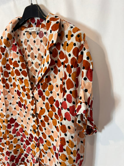 MANGO. Blusa estampada manga corta T.l