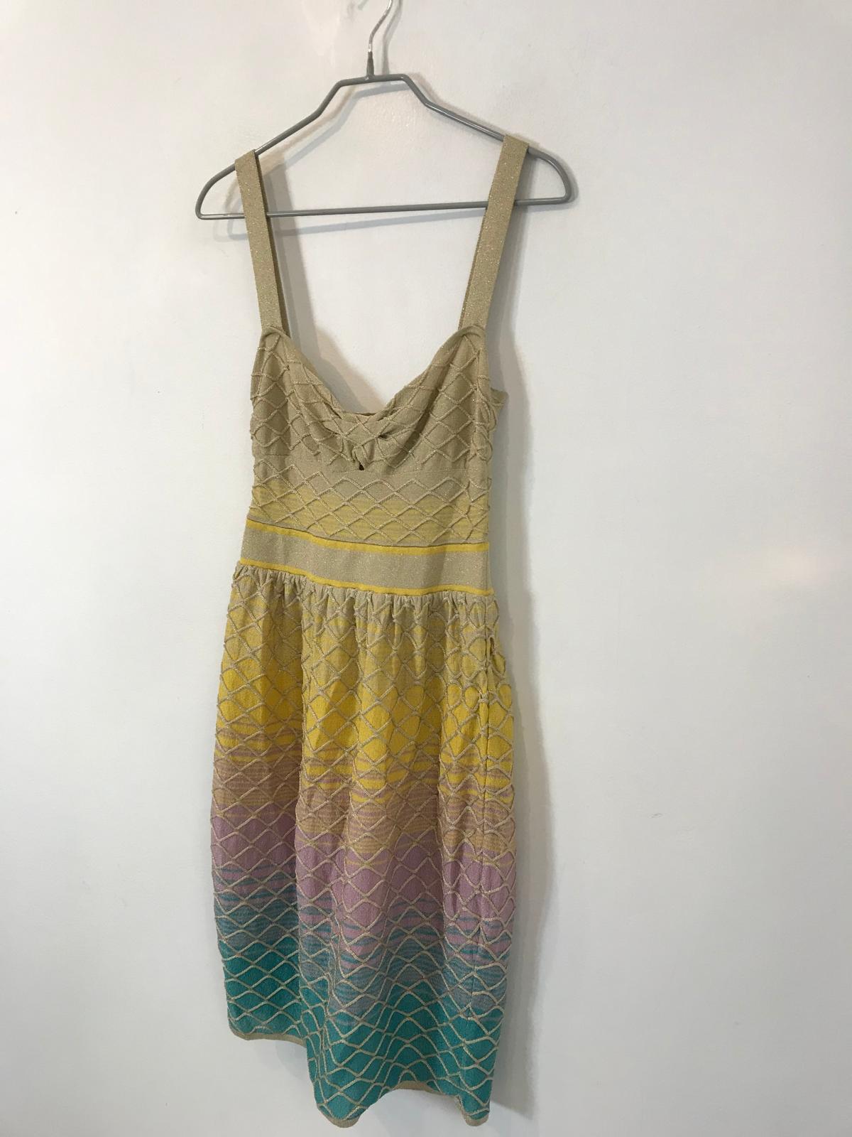 MISSONI. Vestido corto punto elástico multicolor