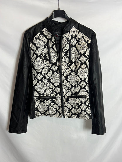 TOP SECRET. Chaqueta doble textura negra. T 36