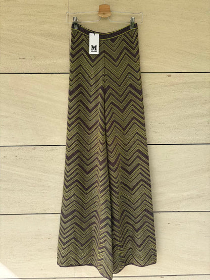 MISSONI. Pantalón punto zig zag hilos metalizados
