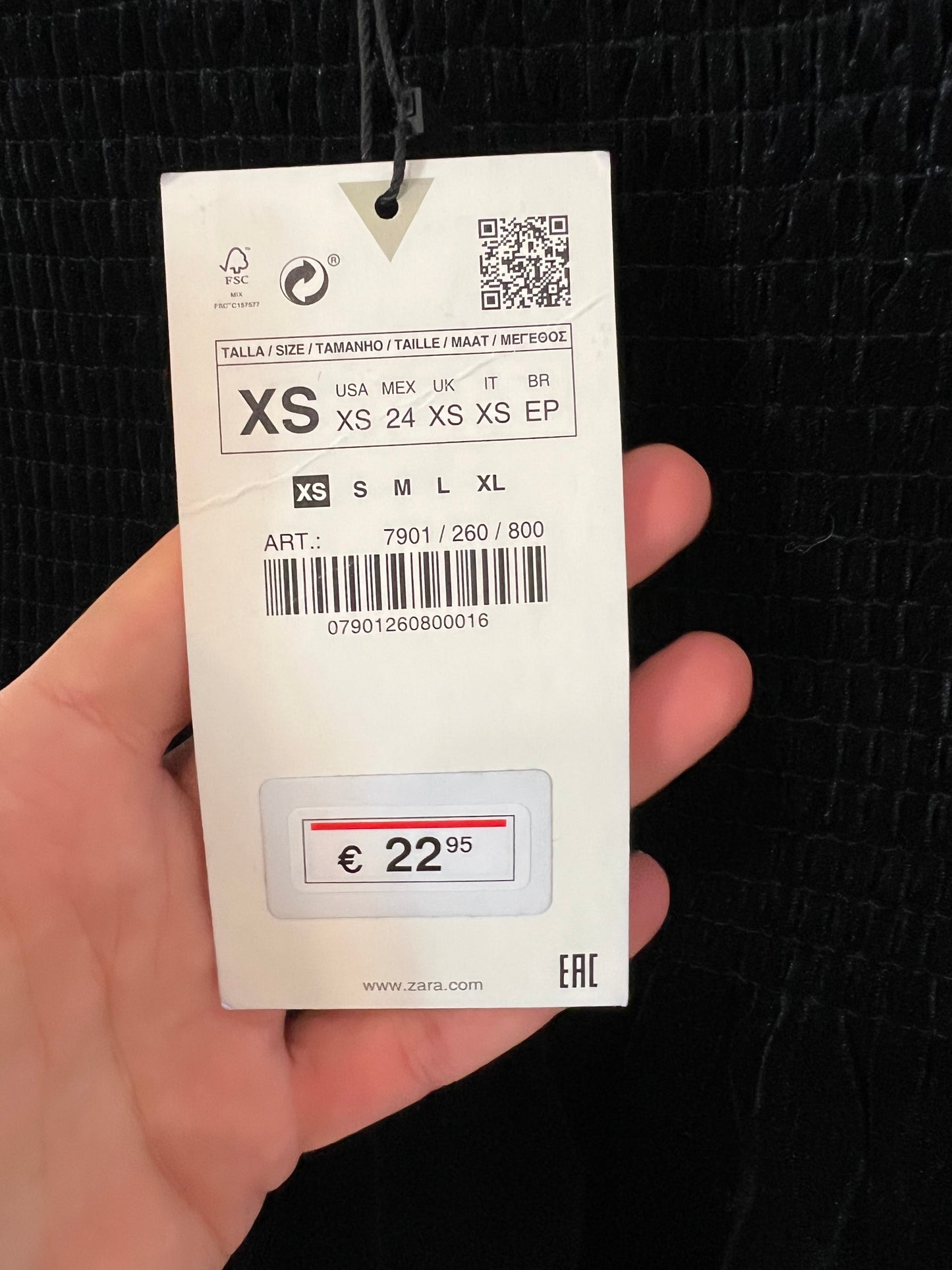 ZARA. Top/falda negra terciopelo. T S