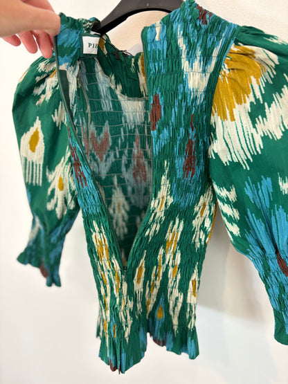 PIETRA. Blusa verde nido de abeja