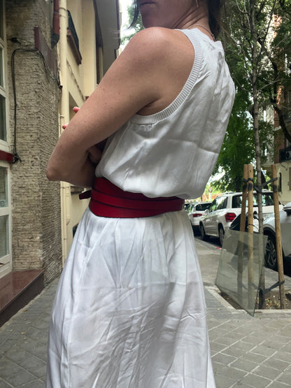 IQ COLLECTION. Leather sash belt