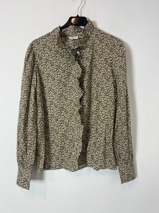 RITAVON. Green floral blouse Ts