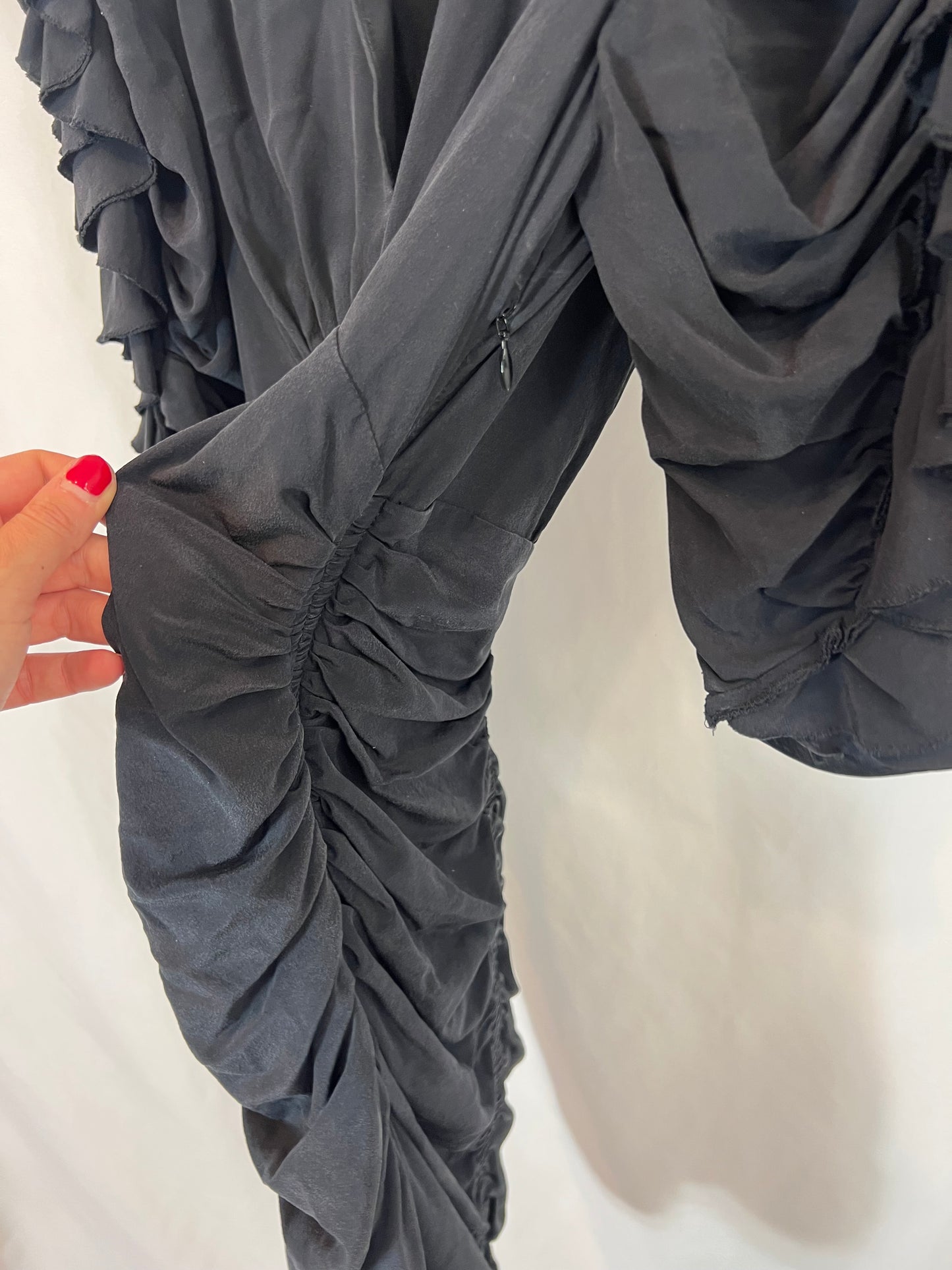 ISABEL MARANT. Short gathered silk dress. Size 36