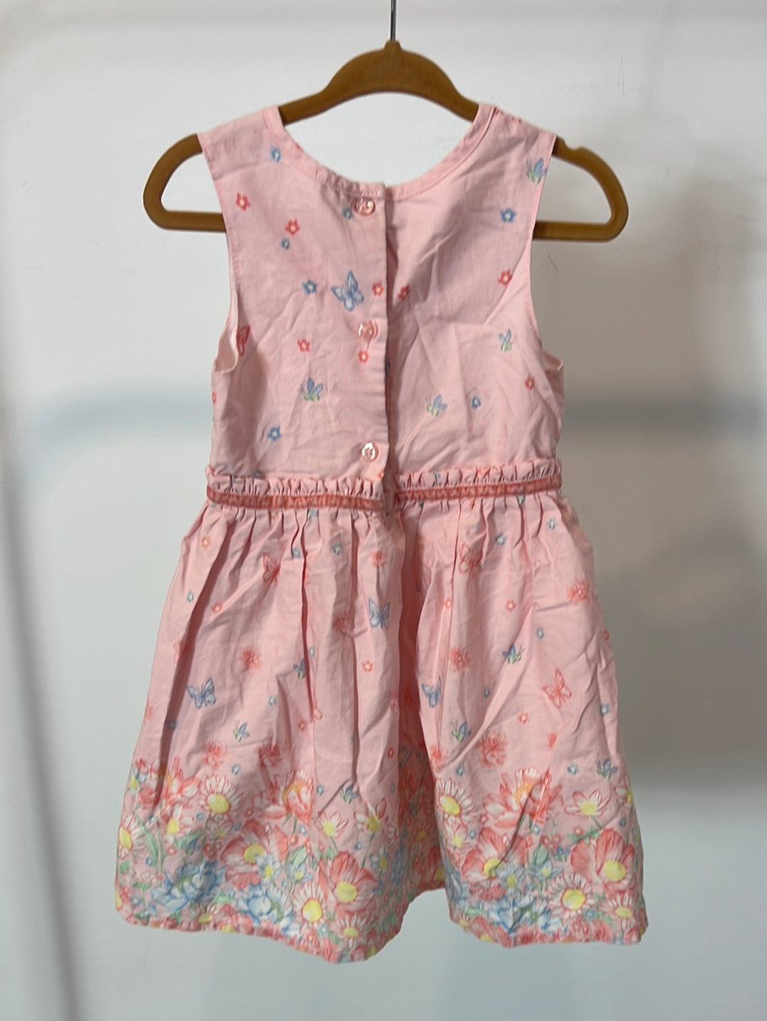 YOUNG DIMENSION. Vestido rosa estampado. T 12-18 meses