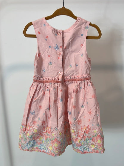 YOUNG DIMENSION. Vestido rosa estampado. T 12-18 meses
