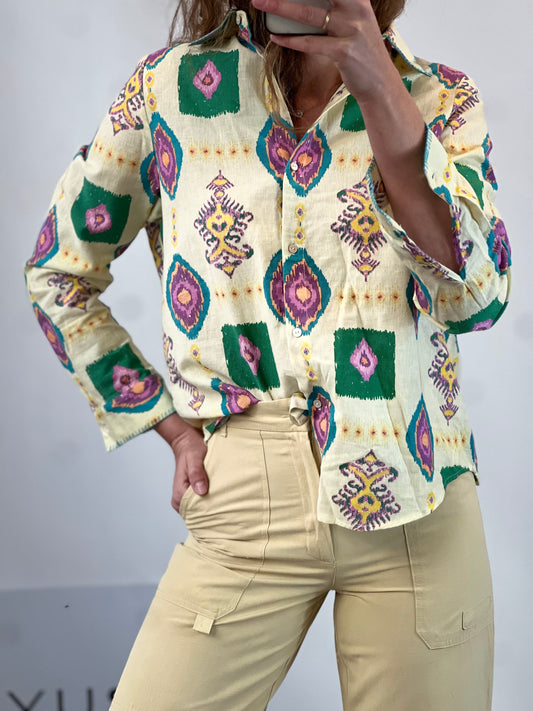 SCALPERS. Camisa estampado retro mezcla. T M