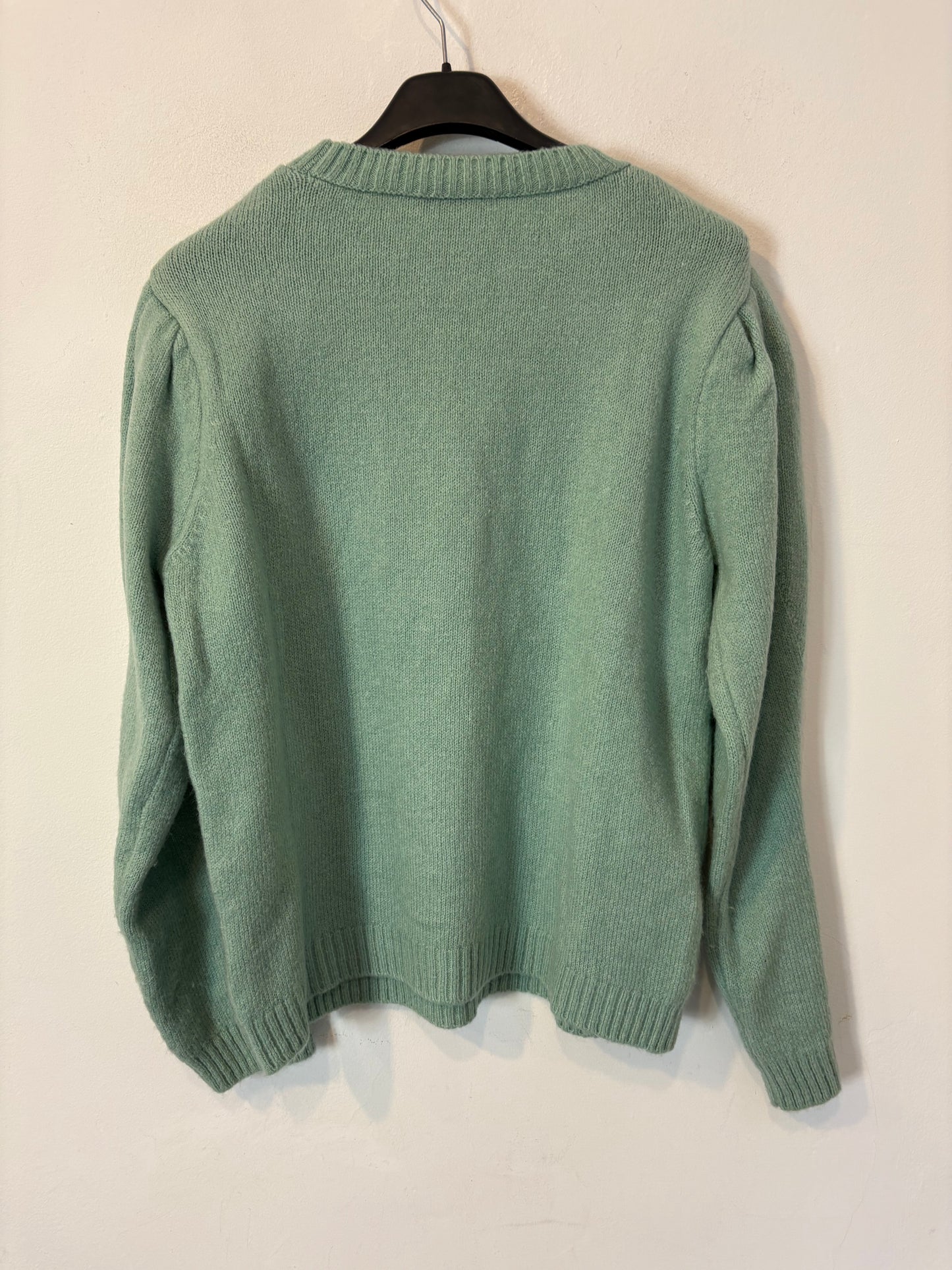 MANGO. Jersey verde agua detalle hombros