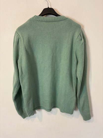 MANGO. Jersey verde agua detalle hombros