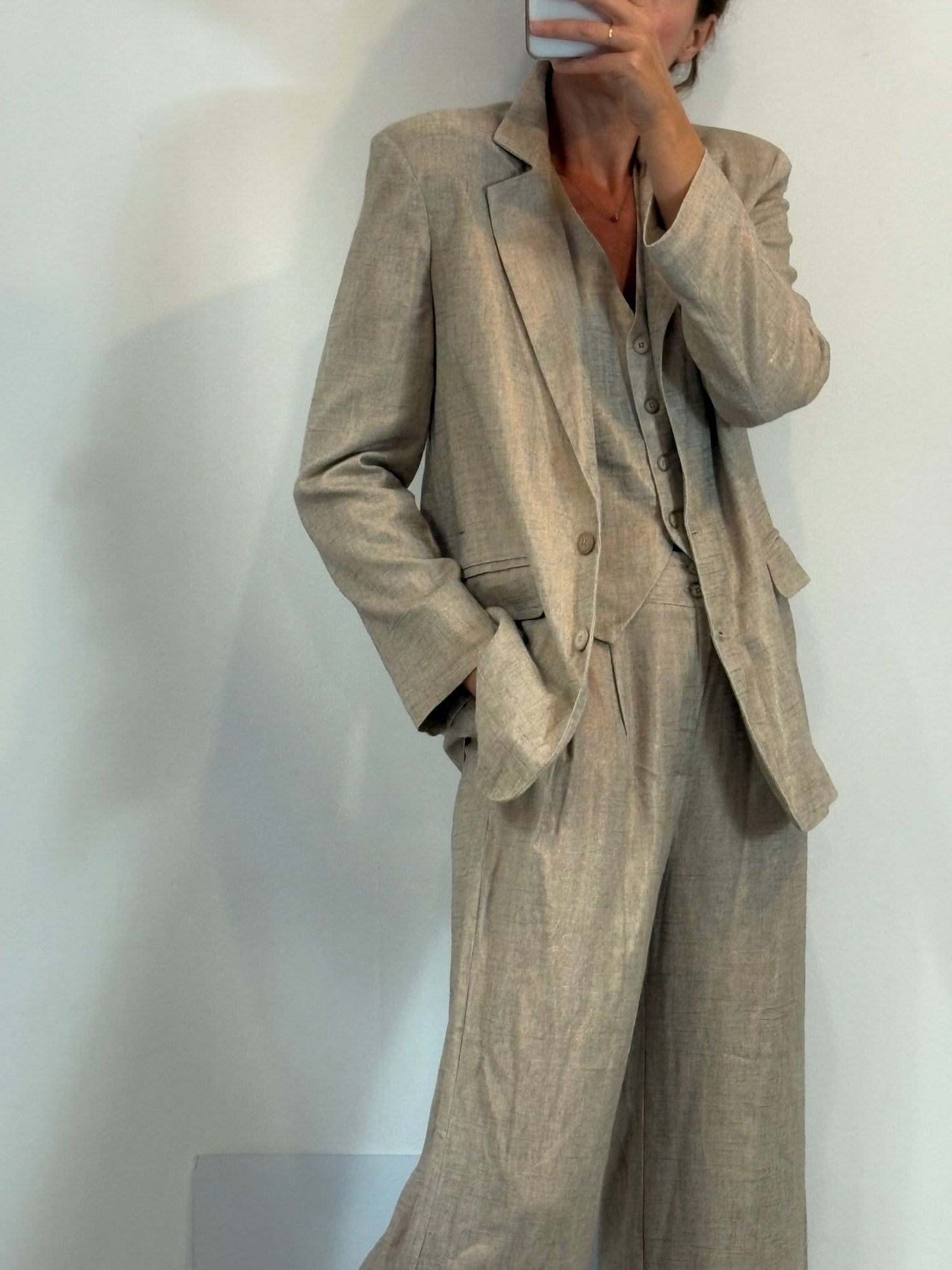 OTRAS. Conjunto 3 piezas beige jaspeado