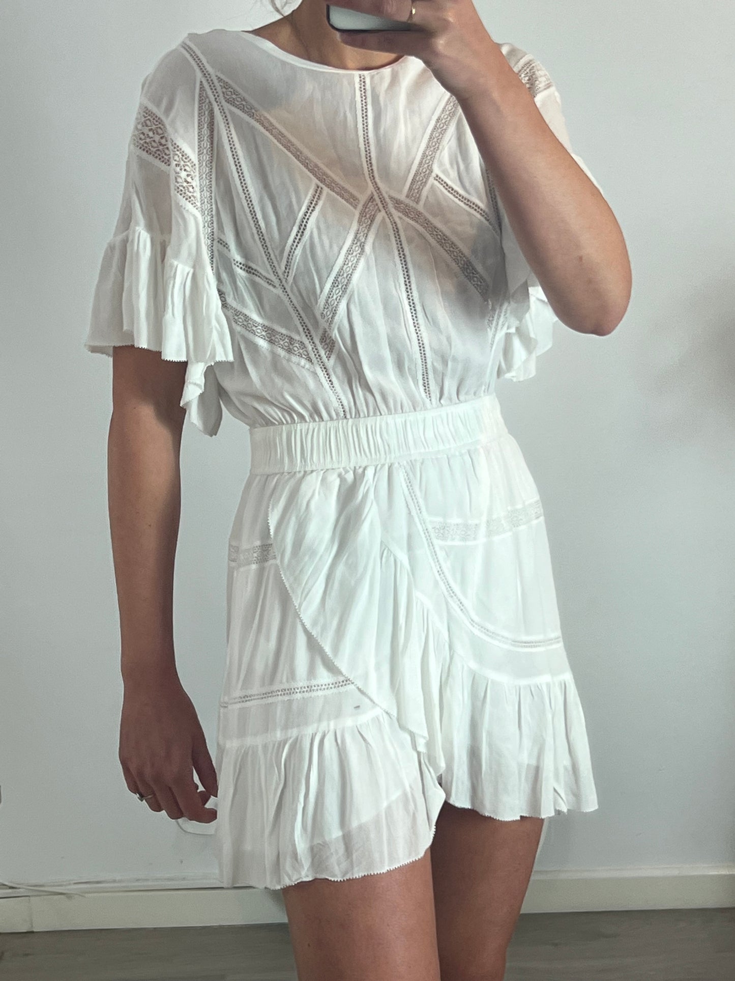 IRO. White dress with details, size 38