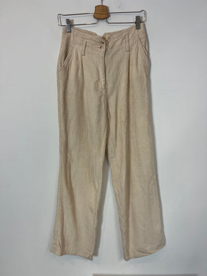 SEZANE. Pantalón fluido beige textura T.36