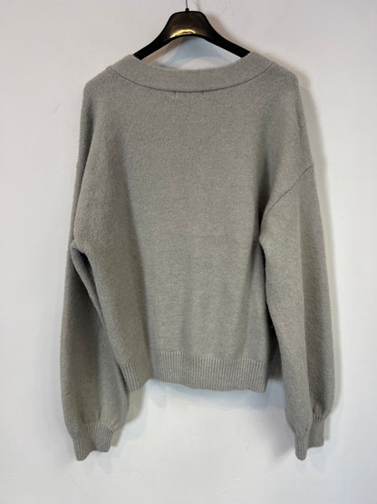 JUSTFAB. Chaqueta punto gris claro. T S