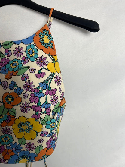 ZARA. Crop top flores. T M