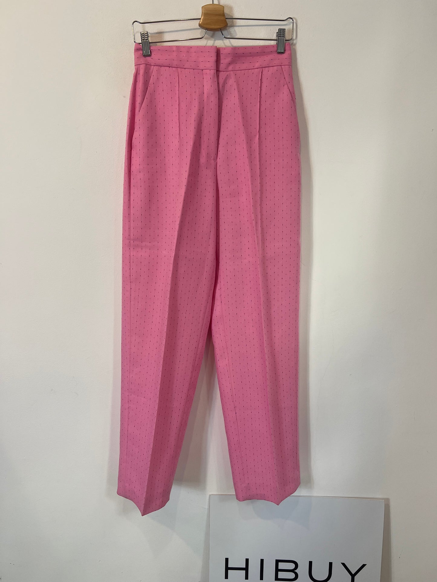 SANDRO. Traje de chaqueta rosa rayas T.36/38
