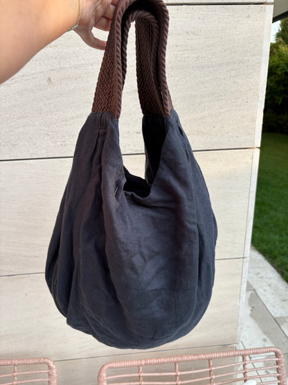 BLUNAUTA. Bolso azul lino