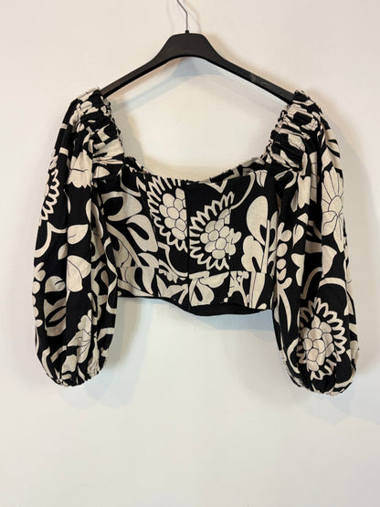 COOSY. Conjunto top y falda pareo negro y beige. T M