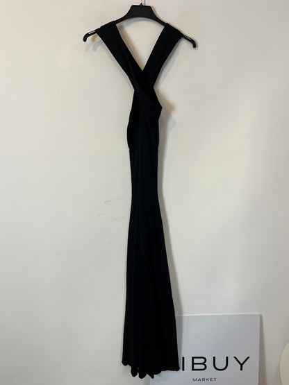 ZARA. Vestido largo canalé negro