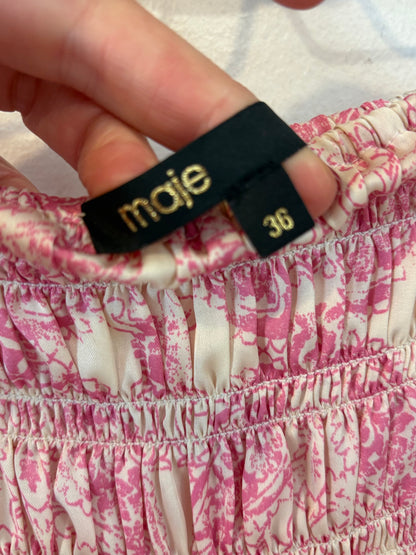 MAJE. Falda larga fluida detalle cintura
