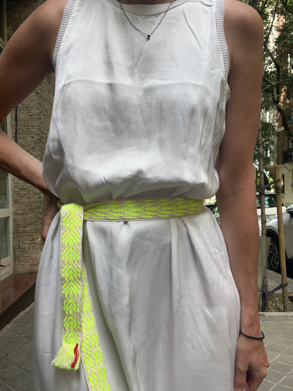 BANDS OF L.A. Cinturón trenzado flúor