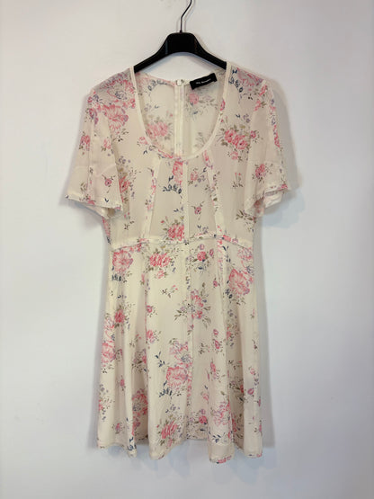 THE KOOPLES. Vestido corto seda flores. T S