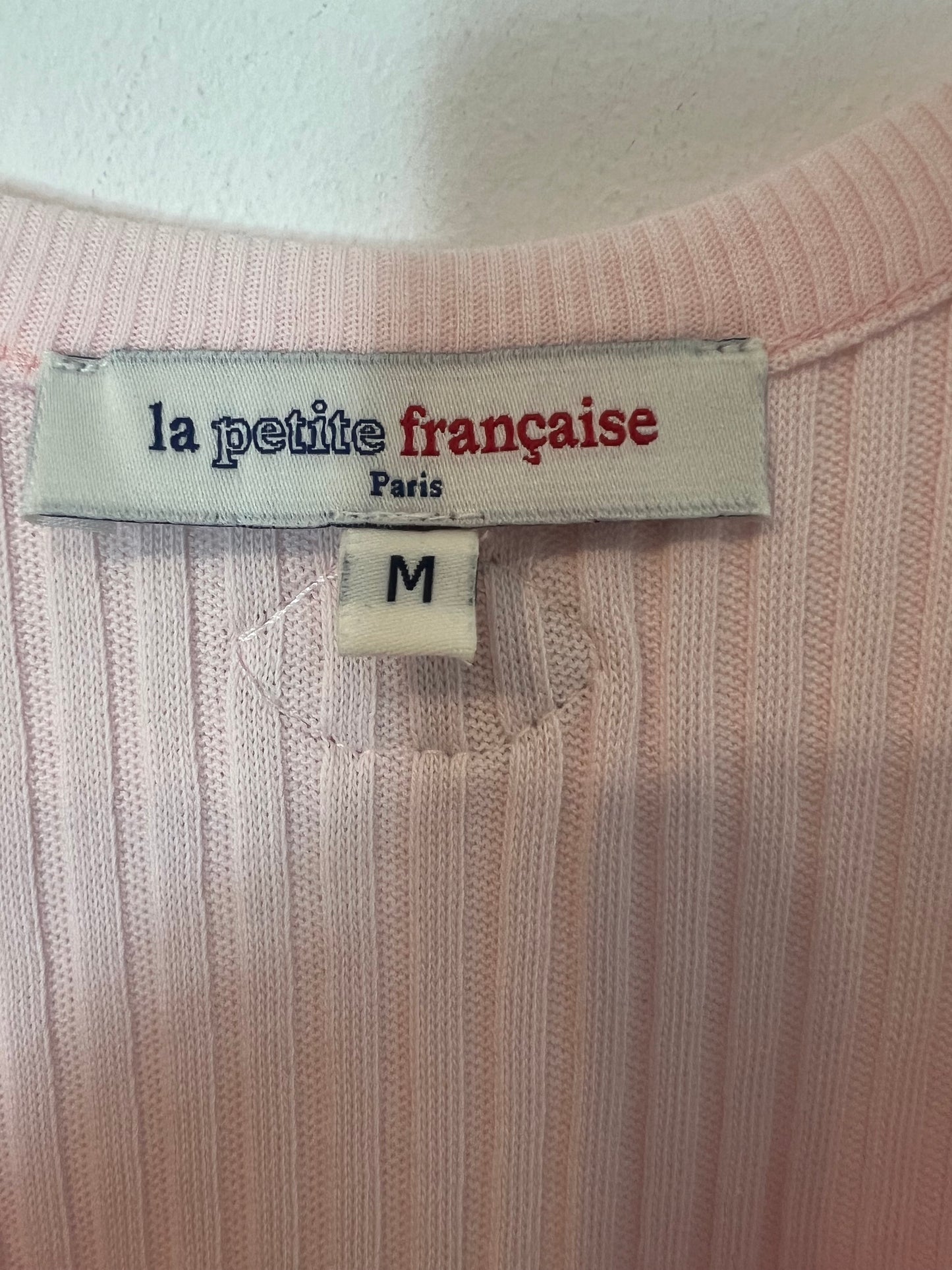 LA PETITE FRANÇAISE. Top canalé rosa T.m
