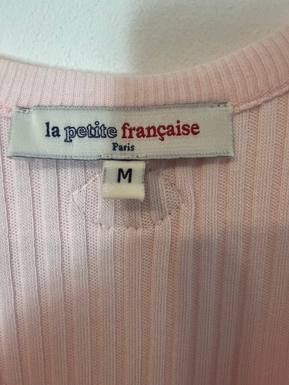 LA PETITE FRANÇAISE. Top canalé rosa T.m