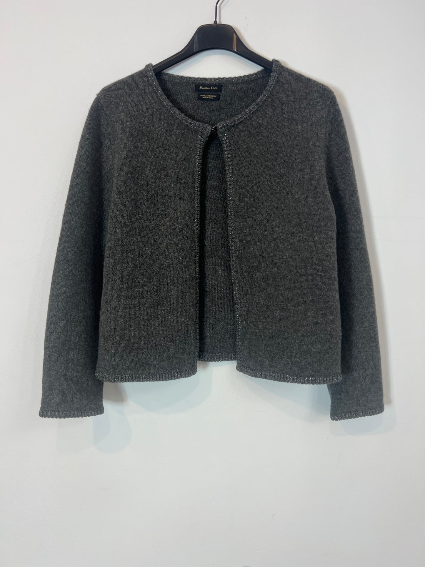 MASSIMO DUTTI. Chaqueta gris lana y cashmire. T M