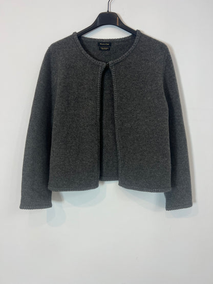 MASSIMO DUTTI. Chaqueta gris lana y cashmire. T M