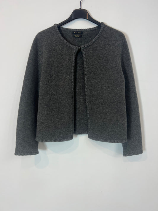 MASSIMO DUTTI. Chaqueta gris lana y cashmire. T M