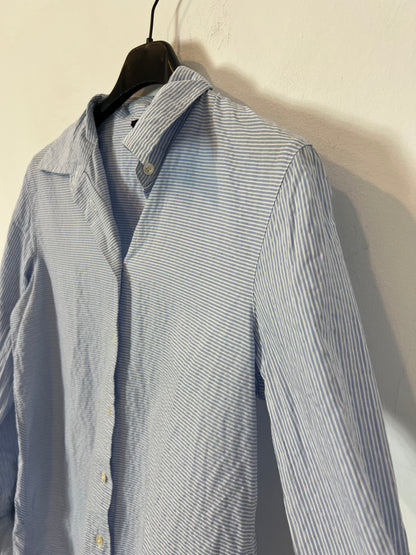 MASSIMO DUTTI. Camisa de rayas azul y blanca T.36