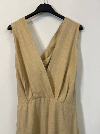 SEZANE EDITIONS. Long fluid beige jumpsuit T.36