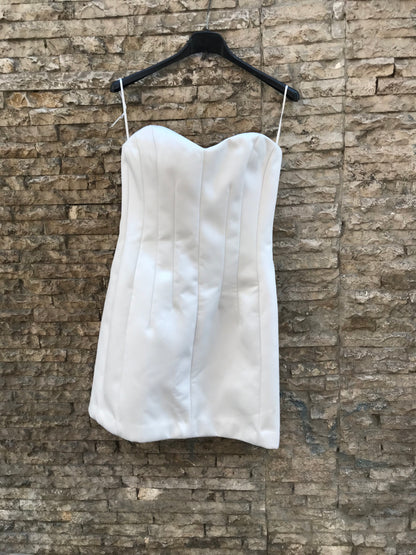 H&M  EDITION. vestido beige palabra de honor