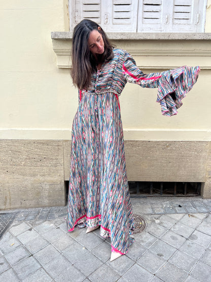 TETÉ BY ODETTE. Vestido largo colores detalle tachuelas