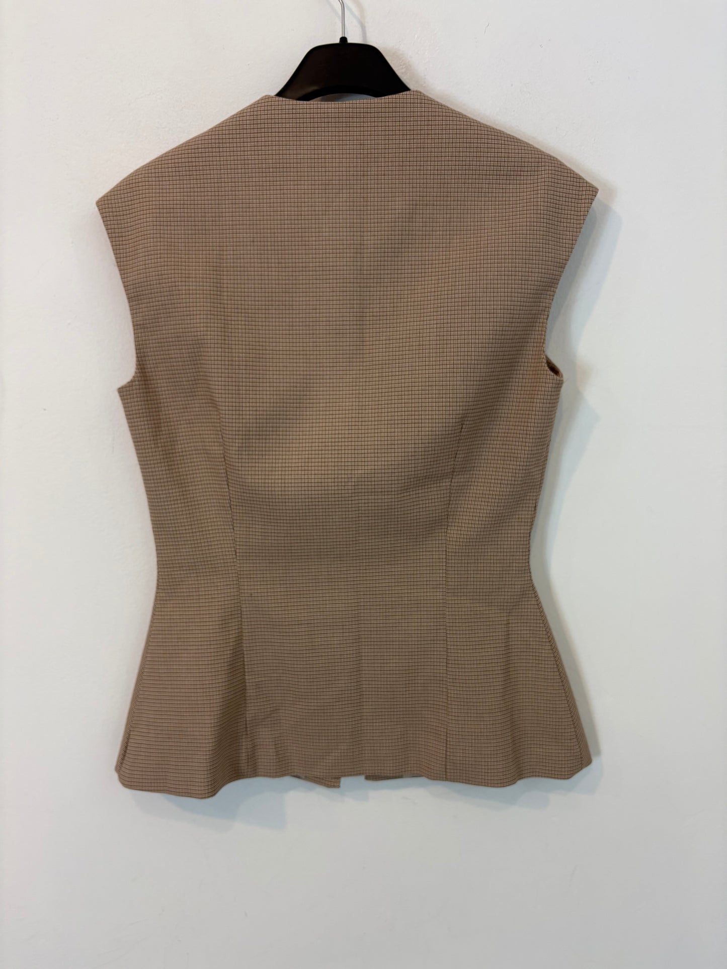 ZARA. Beige checked vest. Size XS