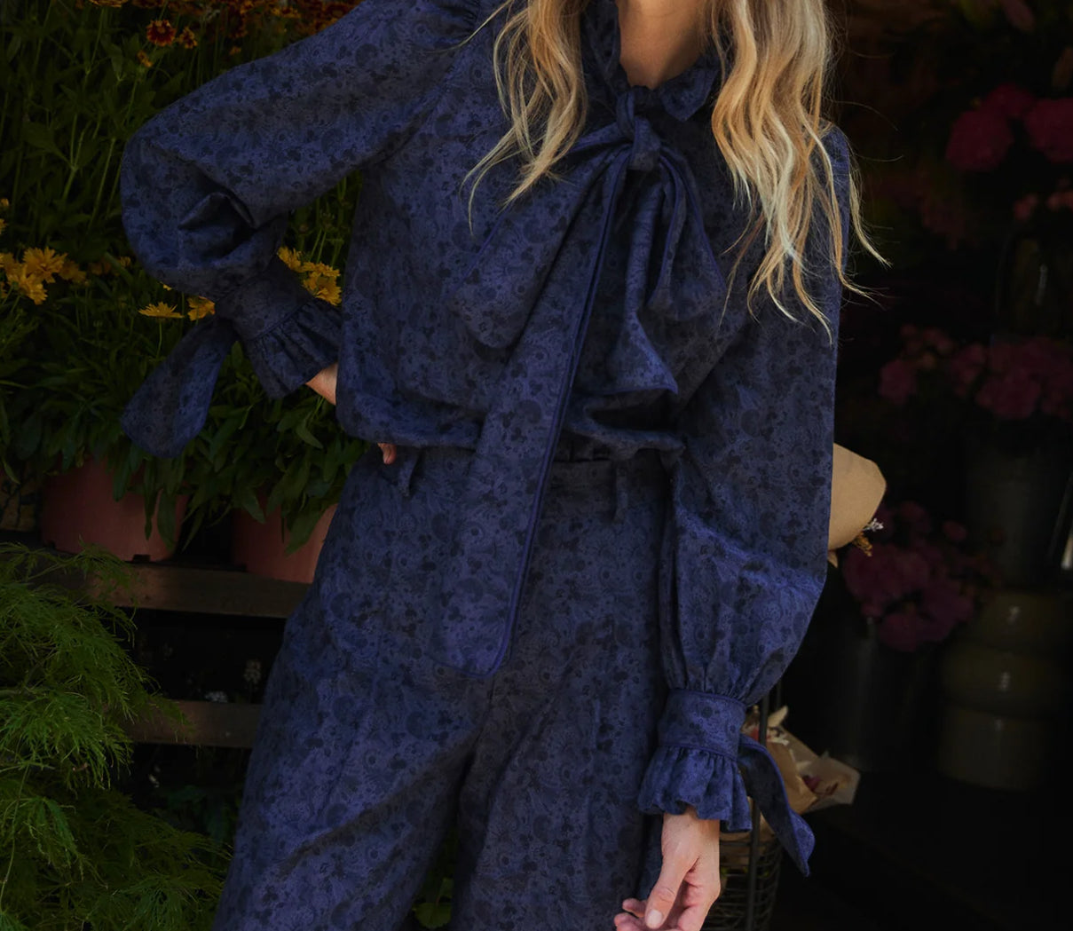 PARIS 64. Camisa Louise Paisley Blue