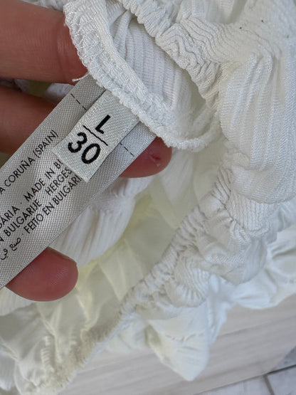 UTERQÚE. Top blanco con textura. T L