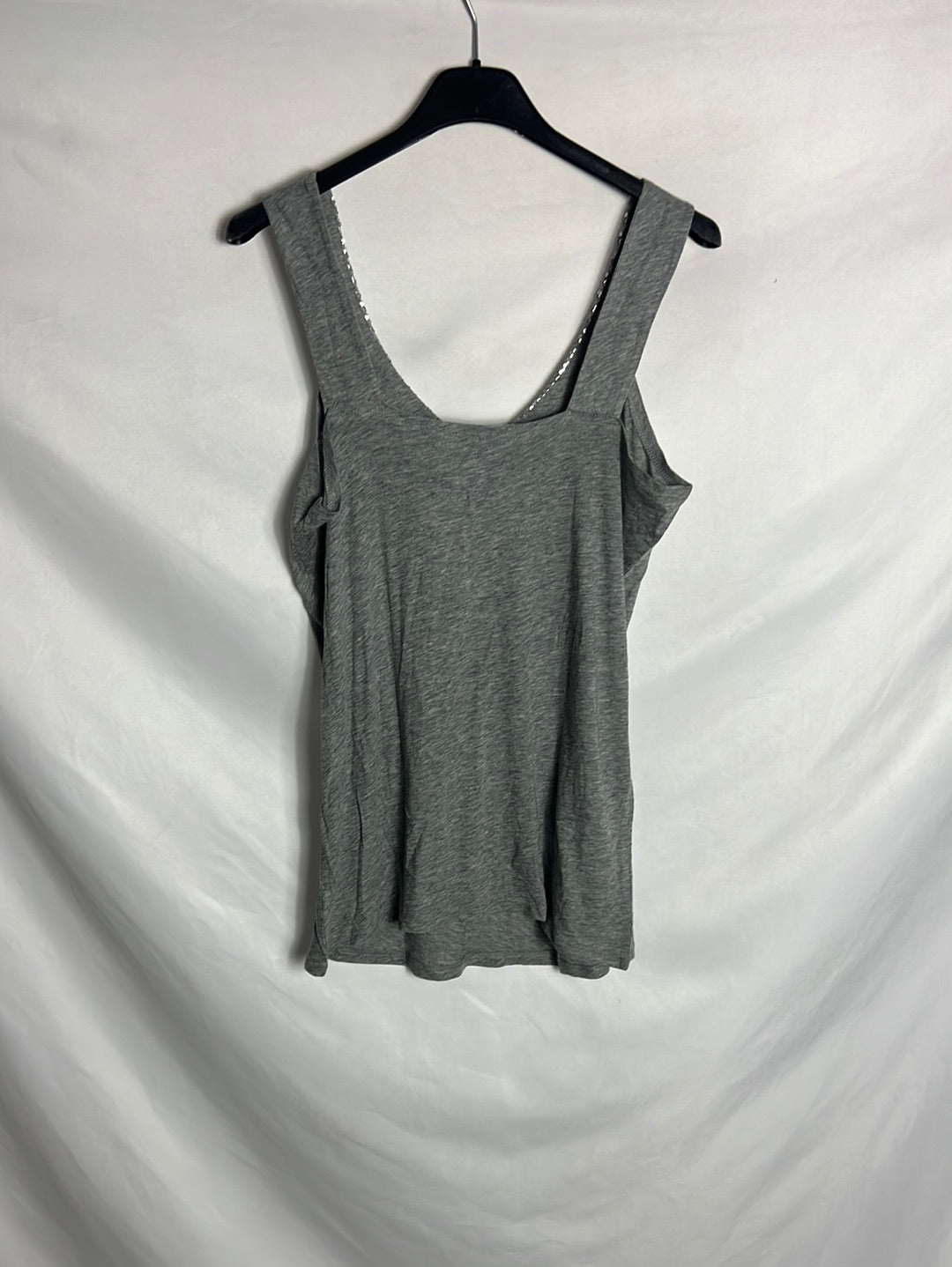 GAP. Camiseta gris lentejuelas T.xs