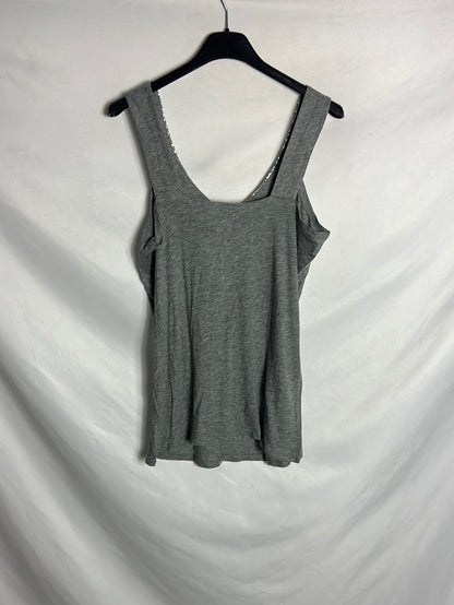 GAP. Camiseta gris lentejuelas T.xs