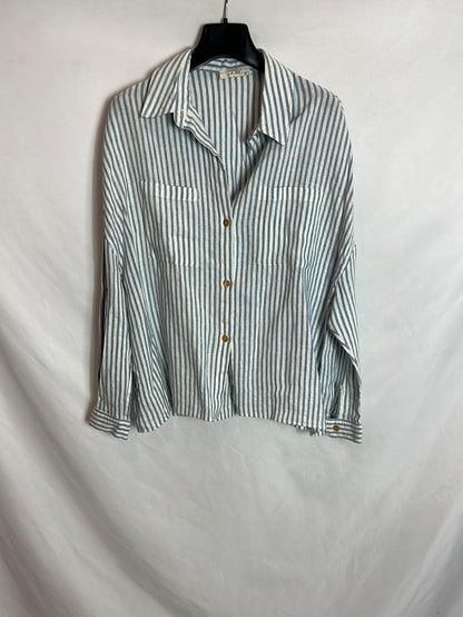POE. Camisa rayas azul y blanca T.0(xs)