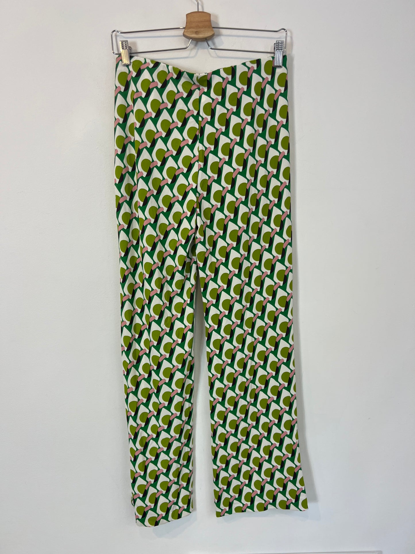 MALIPARMI. Pantalón punto elástico estampado retro. T 40 (M)