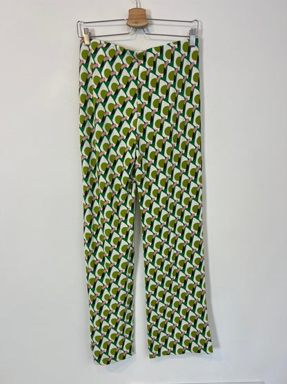 MALIPARMI. Pantalón punto elástico estampado retro. T 40 (M)