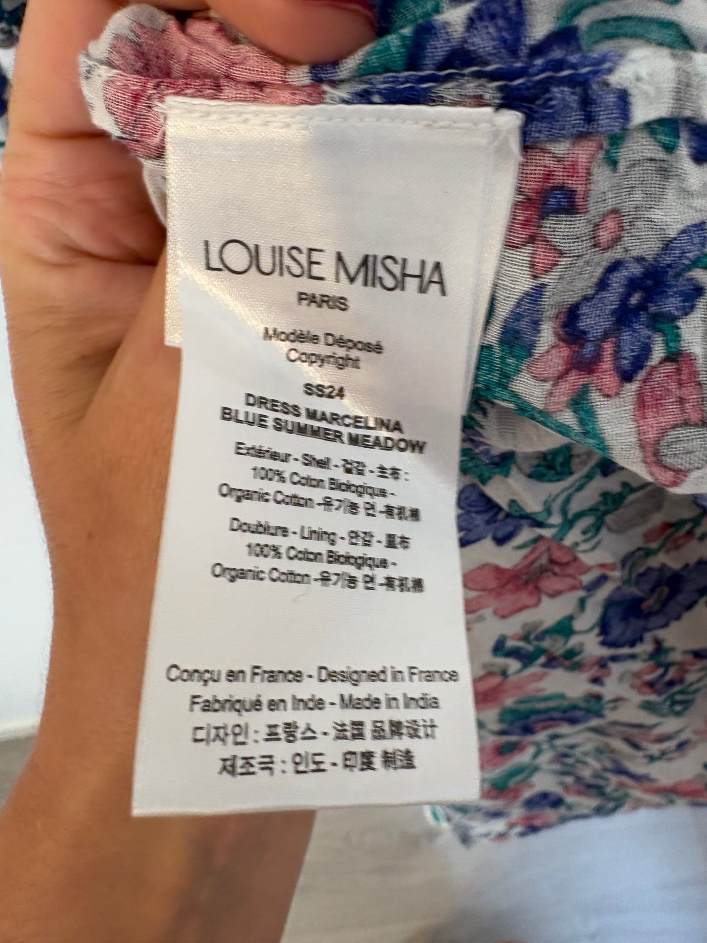 LOUISE MISHA. Vestido largo estampado floral