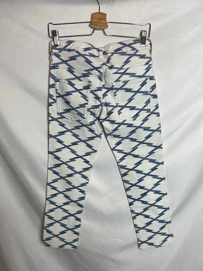 ISABEL MARANT ÉTOILE. Geometric printed denim. T 36 (Tare)