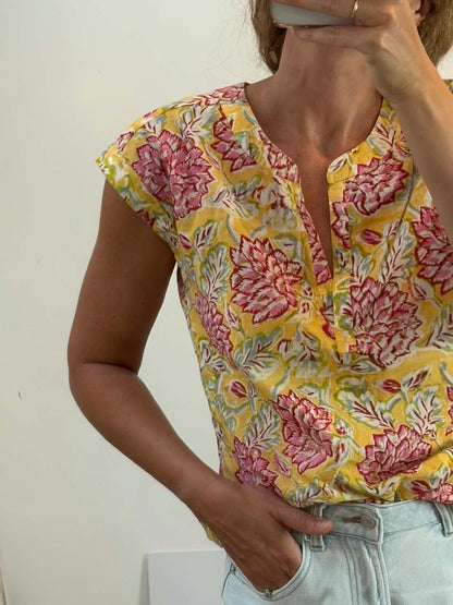 Blusa algodón estampada