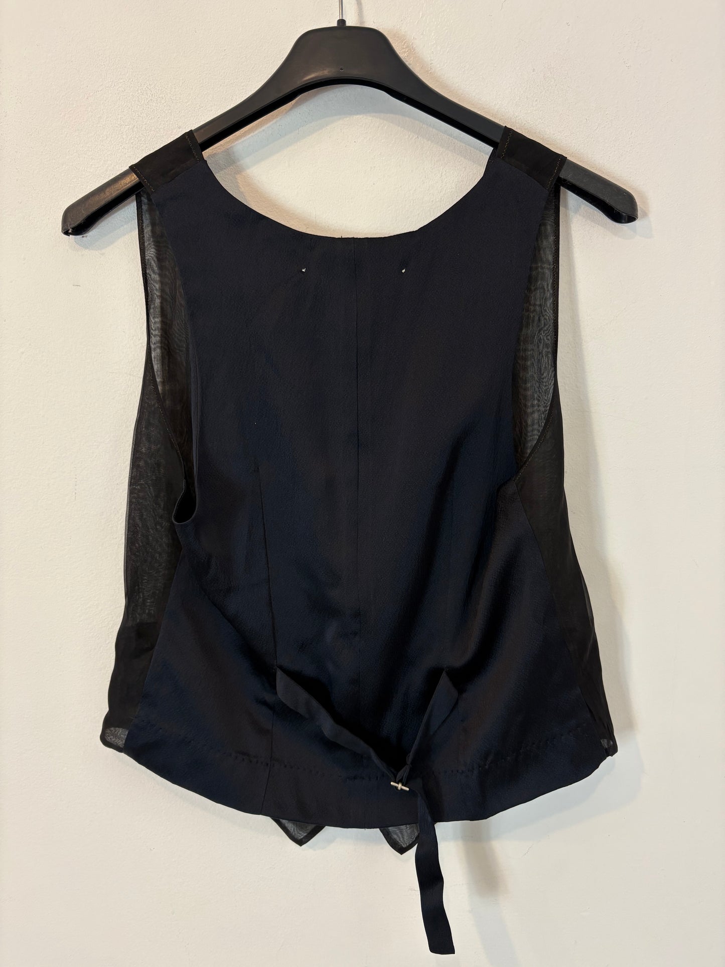 FORTE FORTE. Blue and black silk vest. Size 0 (XS/S)
