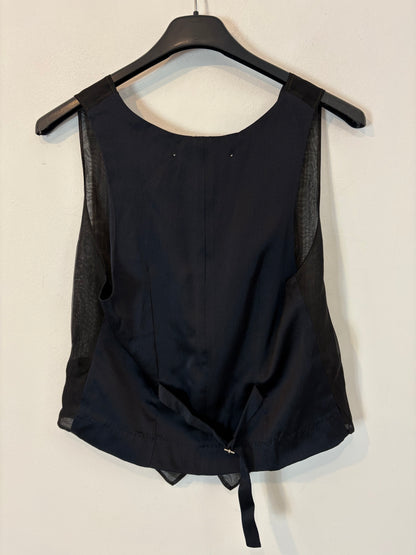 FORTE FORTE. Blue and black silk vest. Size 0 (XS/S)