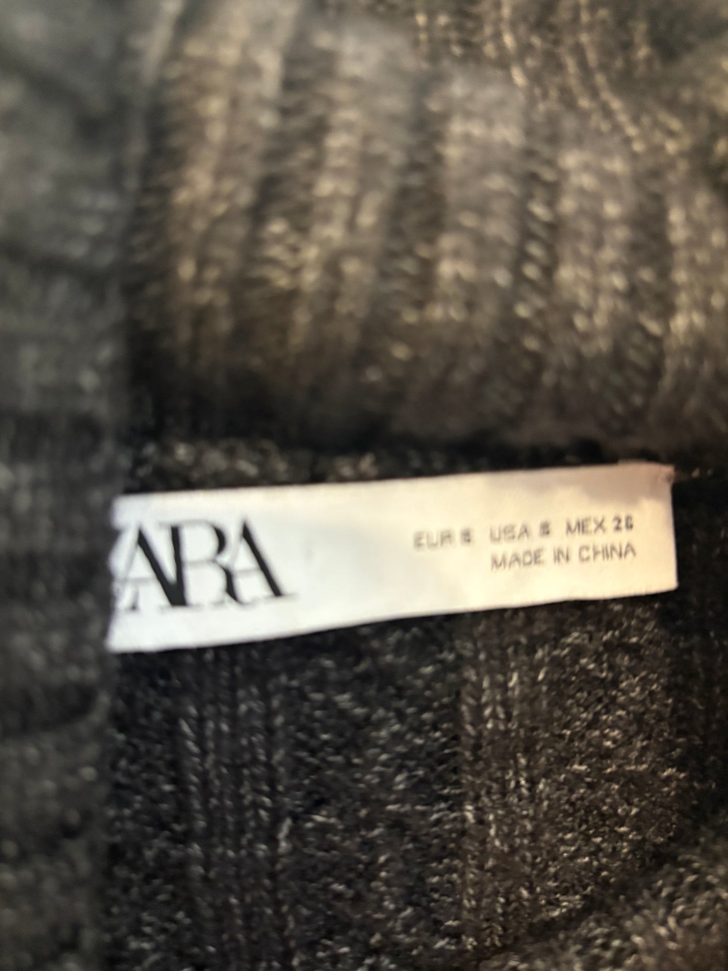 ZARA. Black stretch knit top. TL