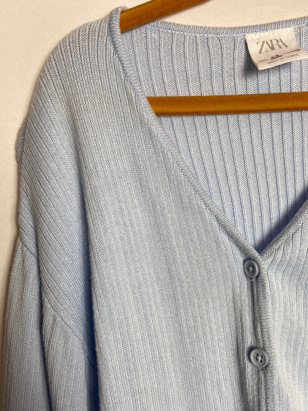 ZARA. Blue ribbed cardigan, size 4-5 years